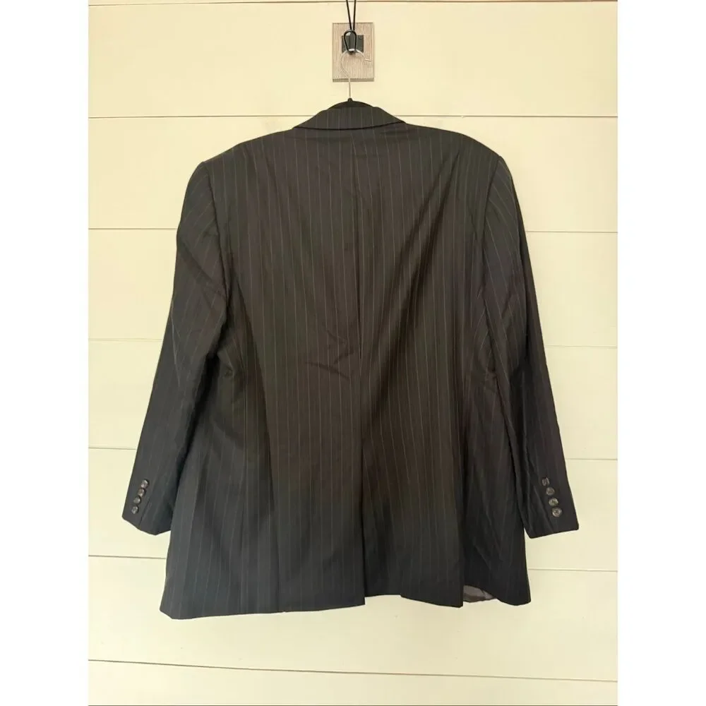 Ralph Lauren Men’s 44L Grey Pinstripe Dillards 100% Wool Blazer Jacket